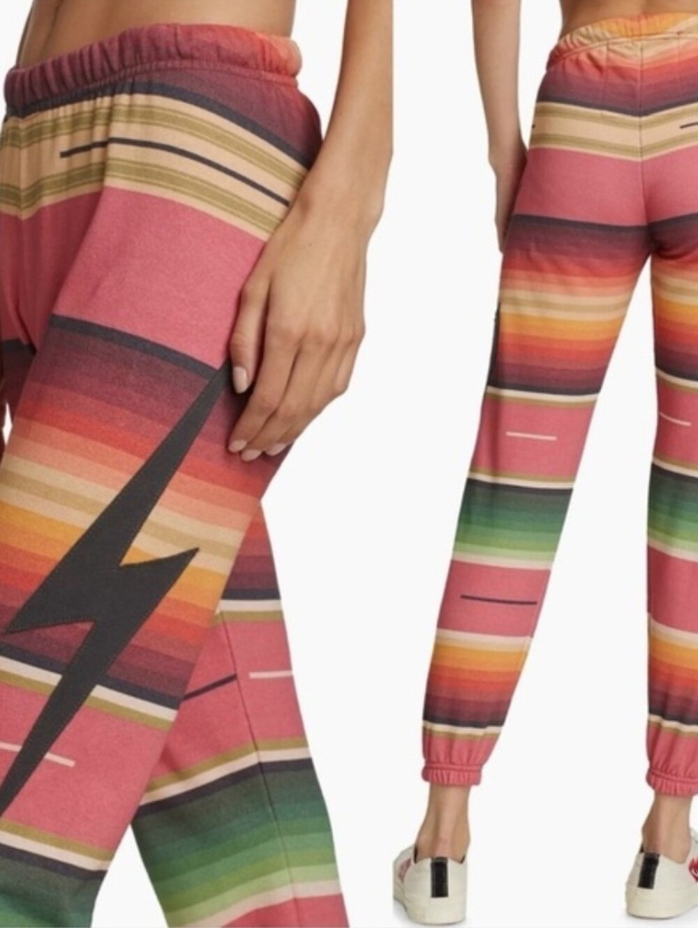 Aviator Nation Serape Bolt Stitch Sweatpants Size Large - Picture 1 of 4
